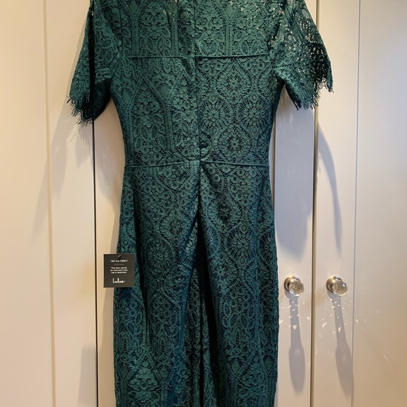 🆕 Lulus Remarkable Forest Green Lace Dress - Picture 6 of 11